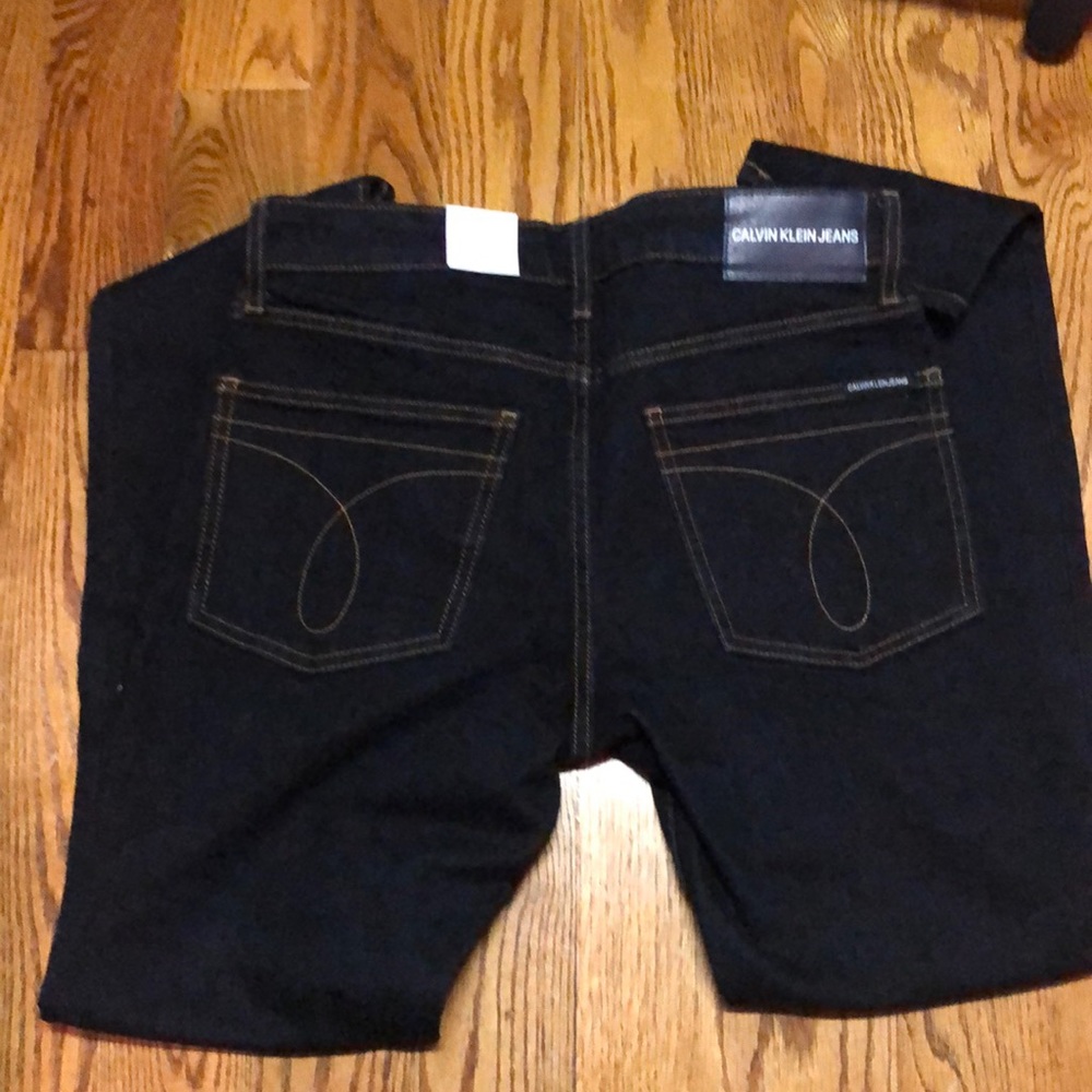 Calvin Klein Slim Fit Dark Rinse Jeans - Picture 2 of 3